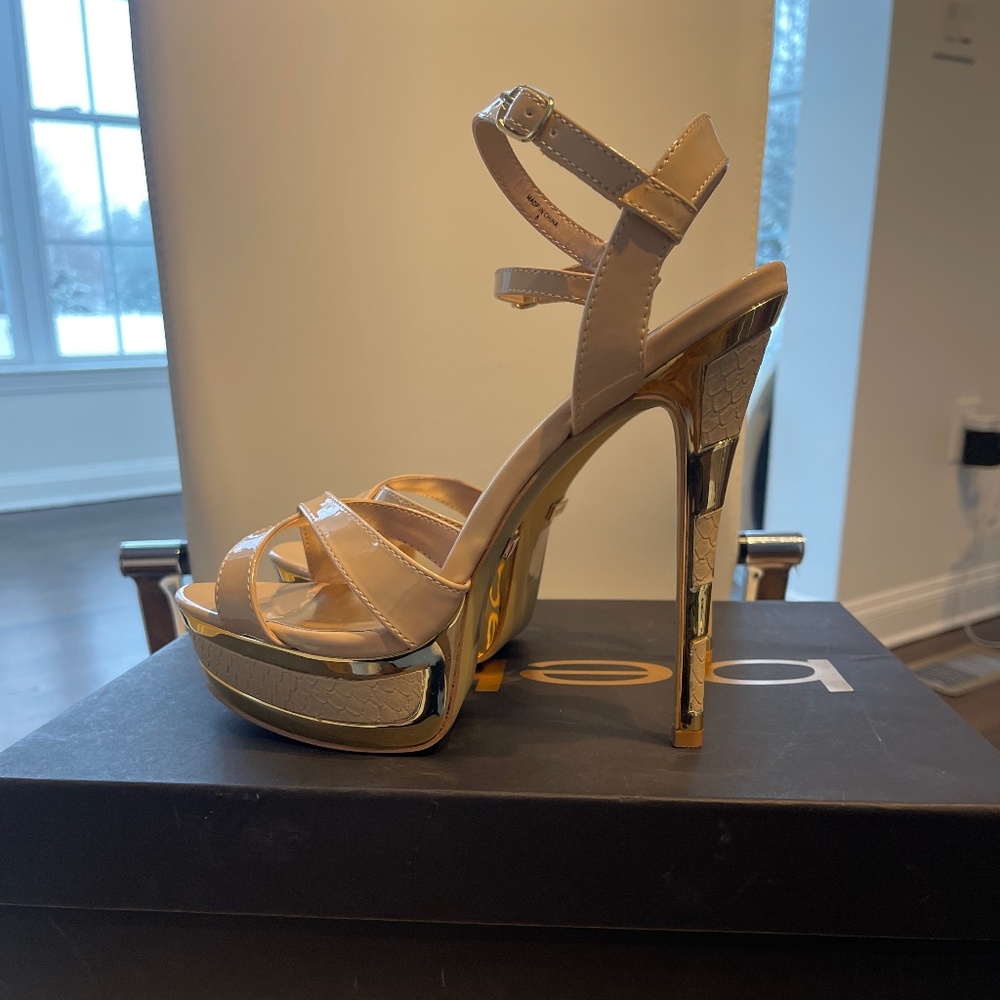 Gold & Nude platform sandals